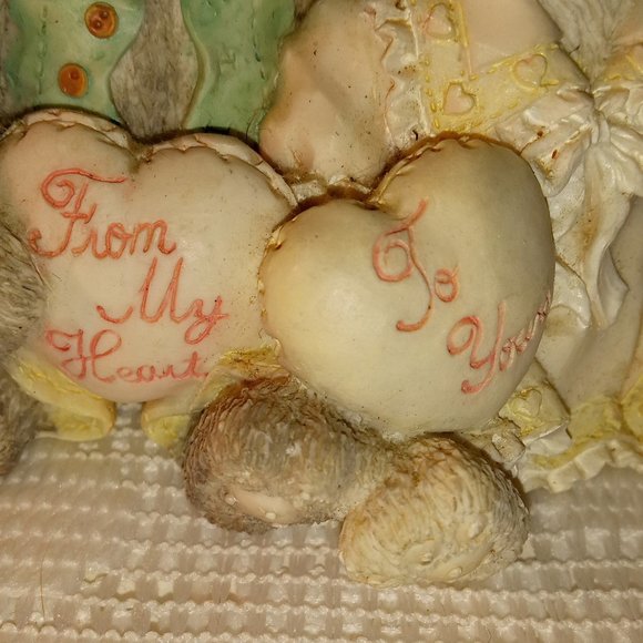 BEAUTIFUL VINTAGE CALICO KITTENS 'PAWS-ITIVITY IN LOVE" CERAMIC LOVE DECOR - Picture 4 of 8